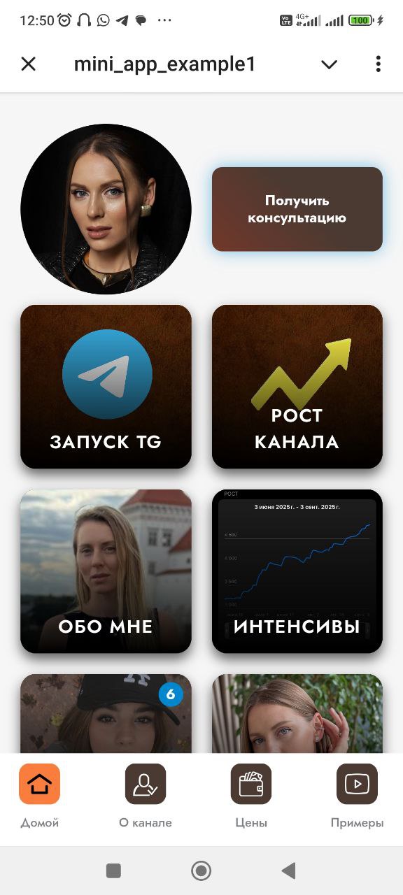 Приложение Мини Апп для специалиста Екатерины Кулагиной