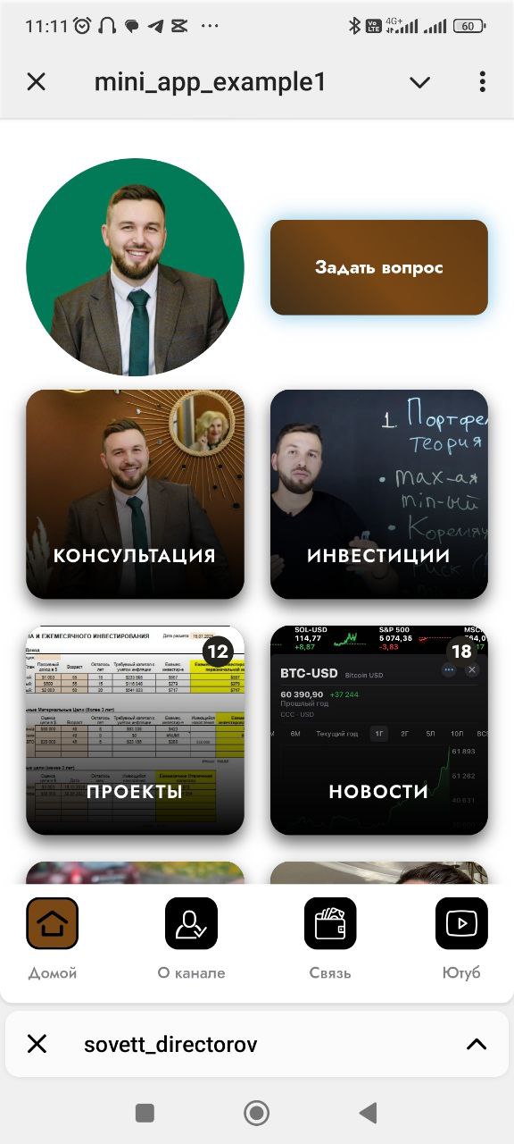 Приложение для Телеграмма финансвого консультанта